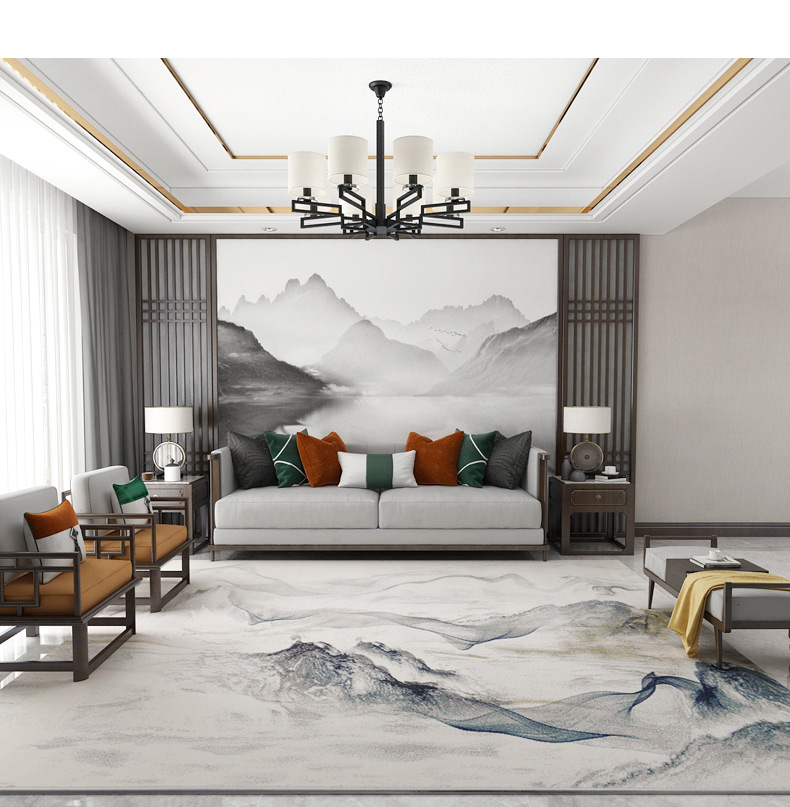 水墨畫(huà)地毯 新中式地毯 中國(guó)風(fēng)地毯